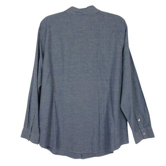 J Jill Blouse Pin Tuck Cotton Pleated Front Lightweight Size L Casual Career - Picture 3 of 6